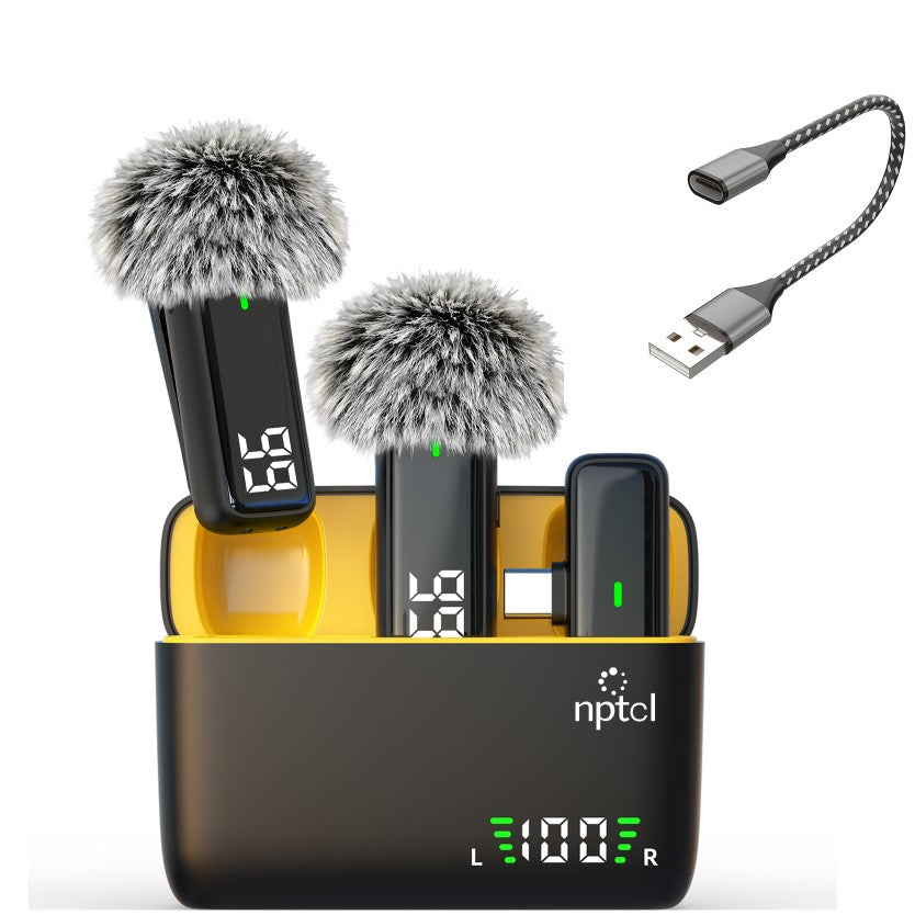 NPTCL H6 Pro Wireless Lavalier Microphone with Charging Case