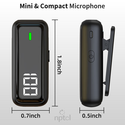 NPTCL Wireless Lavalier Microphone for iPhone Android Phone (H6-USB +USB C)
