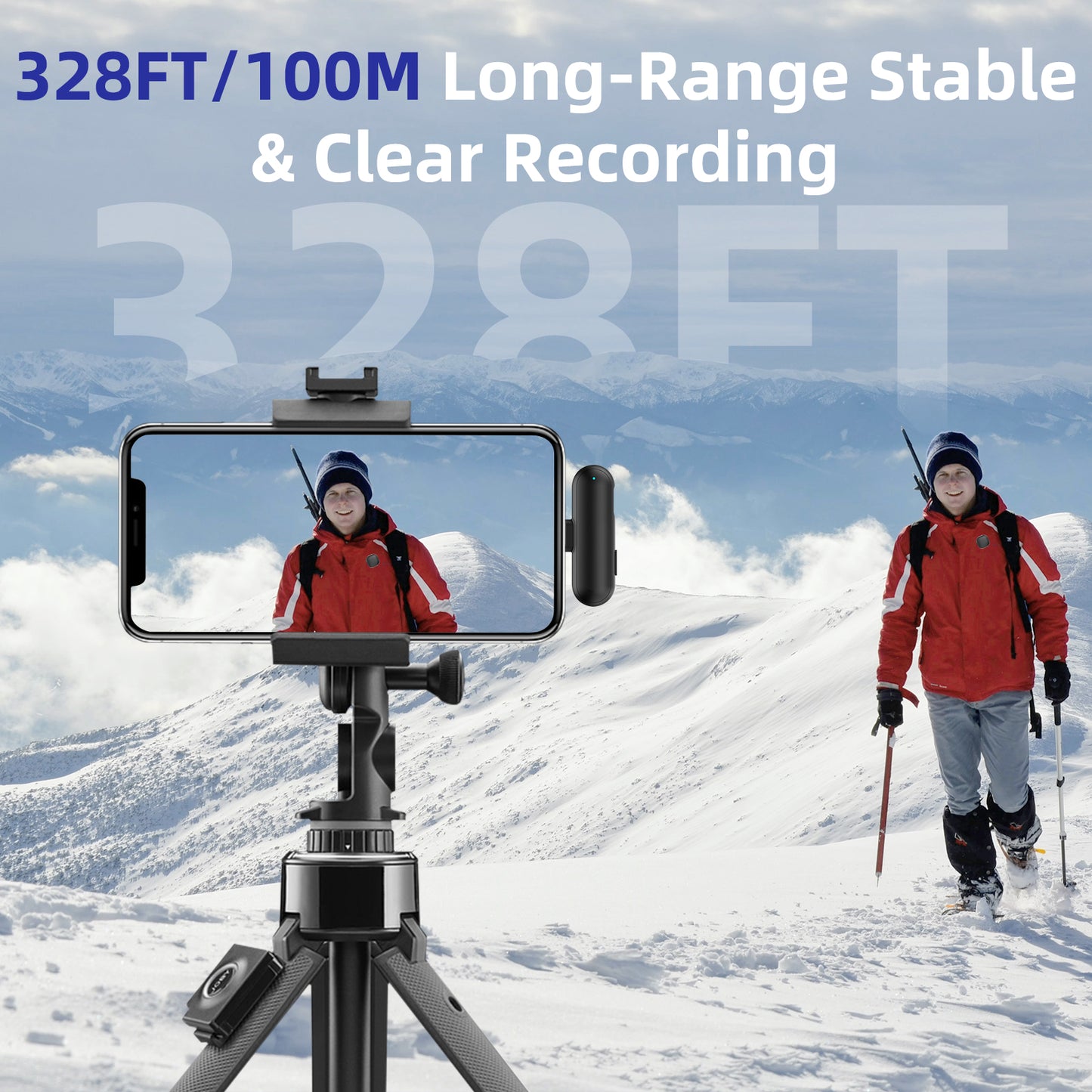 Wireless Microphone for iPhone 17 16 15 - AI Noise Cancelling Mini Lavalier Mic USB C for Android Phone with 35H Charging Case for Video Recording Vlogging YouTube TikTok
