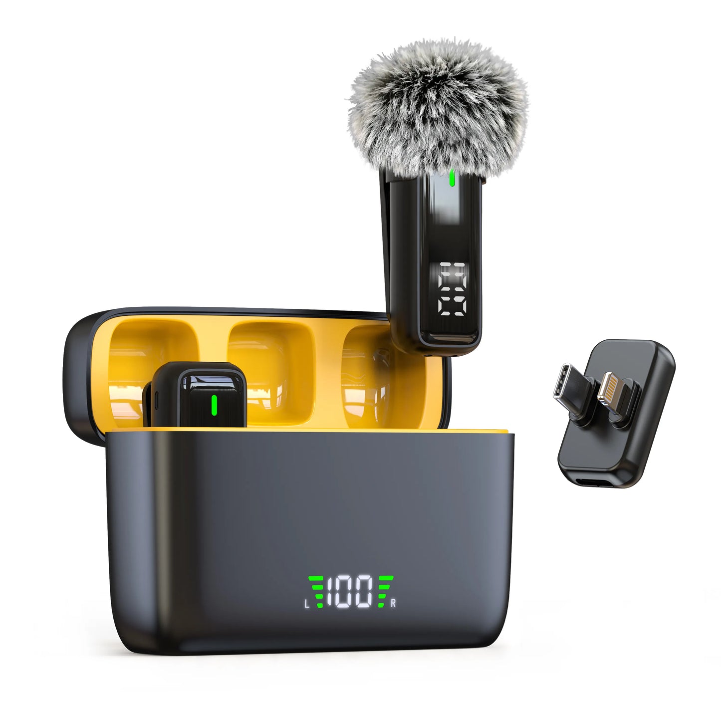 NPTCL H6 Pro Wireless Lavalier Microphone with Charging Case