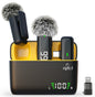 NPTCL Wireless Lavalier Microphone for iPhone Android Phone (H6, USB C)