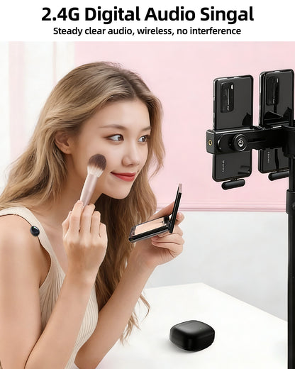Wireless Mini Microphone AI Noise Cancellation - 48kHz/24bit Studio Sound, 35Hours Battery, USB-C Lapel Lavalier Mic for iPhone, Android, Computer, Content Creators, YouTube, Streaming & Interviews