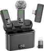 NPTCL Wireless Lavalier Microphone for iPhone 17/16/15 Android - Mini Phone Microphone Clip on Lapel Mic with 35H Charging Case for Video Recording TikTok YouTube, 75Ft Transmission