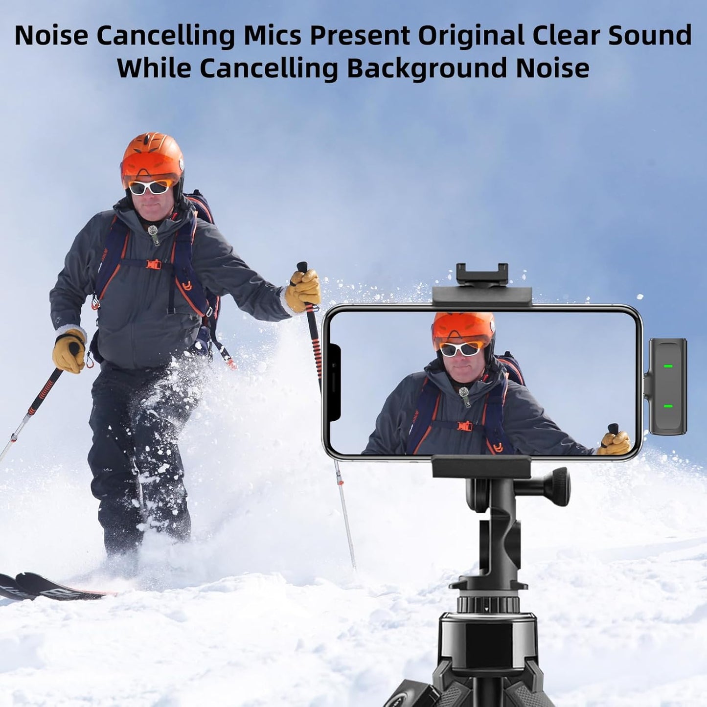 NPTCL Wireless Lavalier Microphone for iPhone 17/16/15 Android - Mini Phone Microphone Clip on Lapel Mic with 35H Charging Case for Video Recording TikTok YouTube, 75Ft Transmission