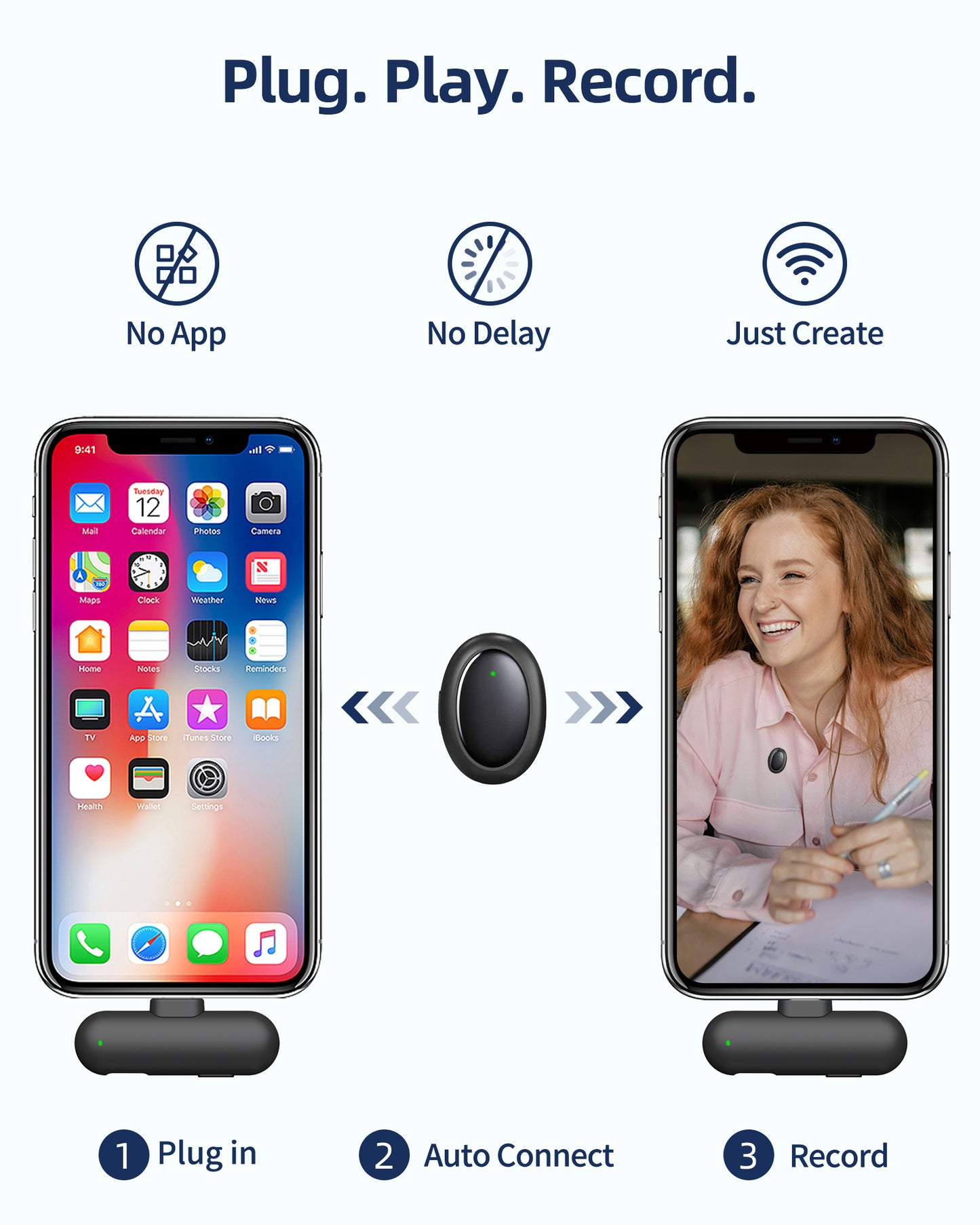 Wireless Mini Microphone AI Noise Cancellation - 48kHz/24bit Studio Sound, 35Hours Battery, USB-C Lapel Lavalier Mic for iPhone, Android, Computer, Content Creators, YouTube, Streaming & Interviews
