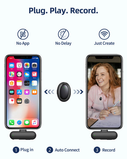 Wireless Mini Microphone AI Noise Cancellation - 48kHz/24bit Studio Sound, 35Hours Battery, USB-C Lapel Lavalier Mic for iPhone, Android, Computer, Content Creators, YouTube, Streaming & Interviews