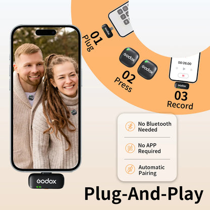 NPTCL C01 Cube Wireless Lavalier Microphone for iPhone iPad Android